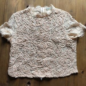 Zara Lace Frill Top with back zipper